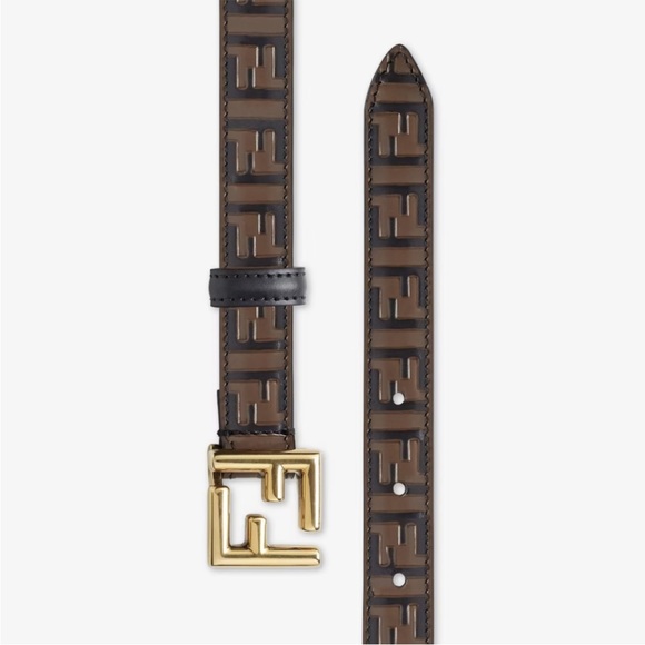 FENDI FF logo embossed leather belt size 85 - Picture 4 of 4